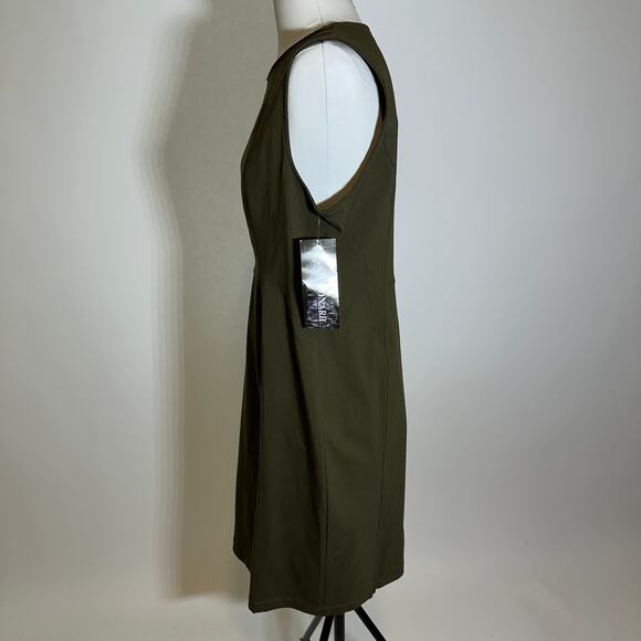 NWT Nina Leonard Olive Green Sleeveless Sheath Dress Career Womens Size Large L - Picture 5 of 12
